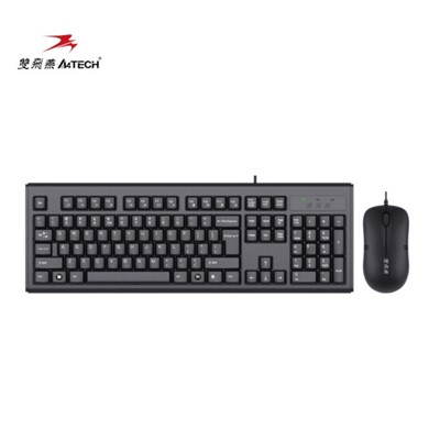 双飞燕（A4TECH）WKM-1000 有线键盘 键鼠套装有线  黑色